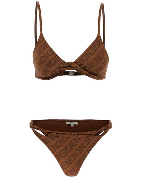 fendi bilini|Brown Lycra® bikini .